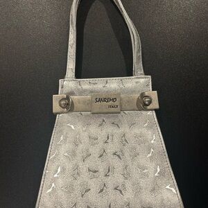 Sanremo Italy Mini Bag with Metallic Finish and Textured Design